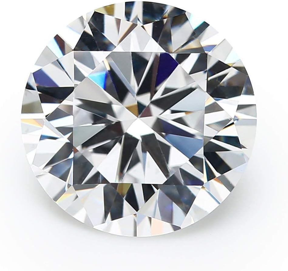 JIANGYUANGEMS 100pcs 5A Round Machine Cut White Cubic Zirconia Stone Loose CZ Synthetic Gemstone for Jewelry Making