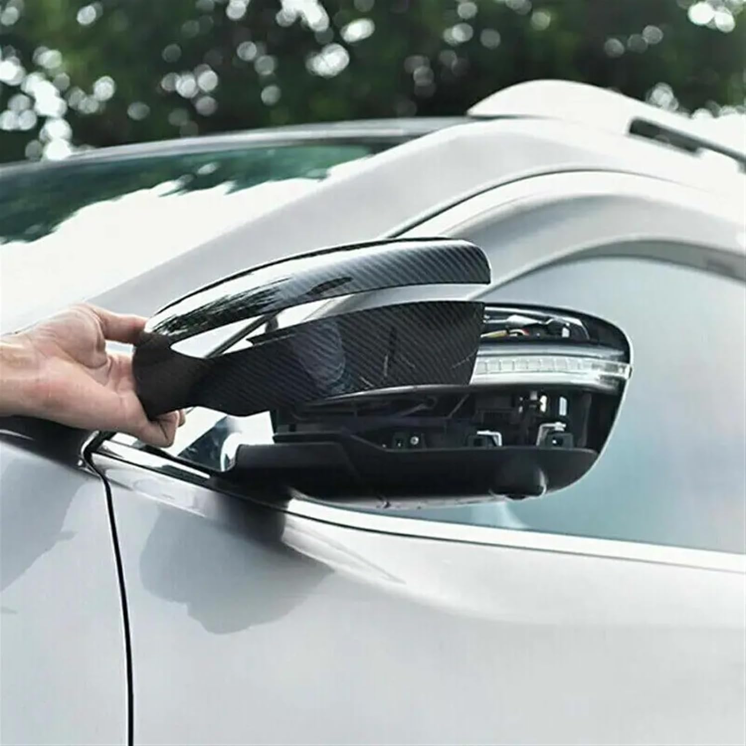 Kiyah Compatible For Qashqai X-Trail Murano Rogue Pathfinder 2015-2019 Rearview Side Mirror Cover Wing Cap Rear View Case Trim Sticker
