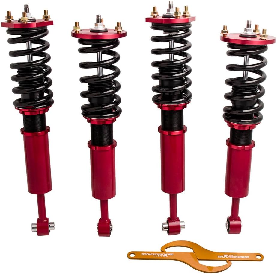 Coilovers Adjustable Height for Lexus IS250/IS350 (GSE20/21) RWD 2006-2013 for Lexus IS F RWD 2008-2014, Spring Shock Absorber Coilovers Suspension Kit Struts, Amortiguador Lowering Kit Red