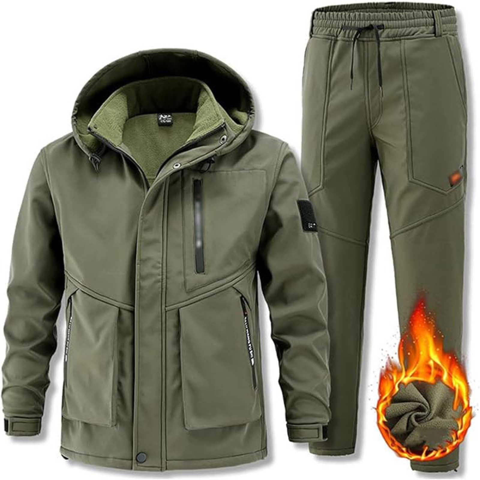 Men's Winter Ski Suit Set - Windproof, Waterproof, Warm Thick Snow Jacket and Pants for Outdoor Skiing and Snowboarding