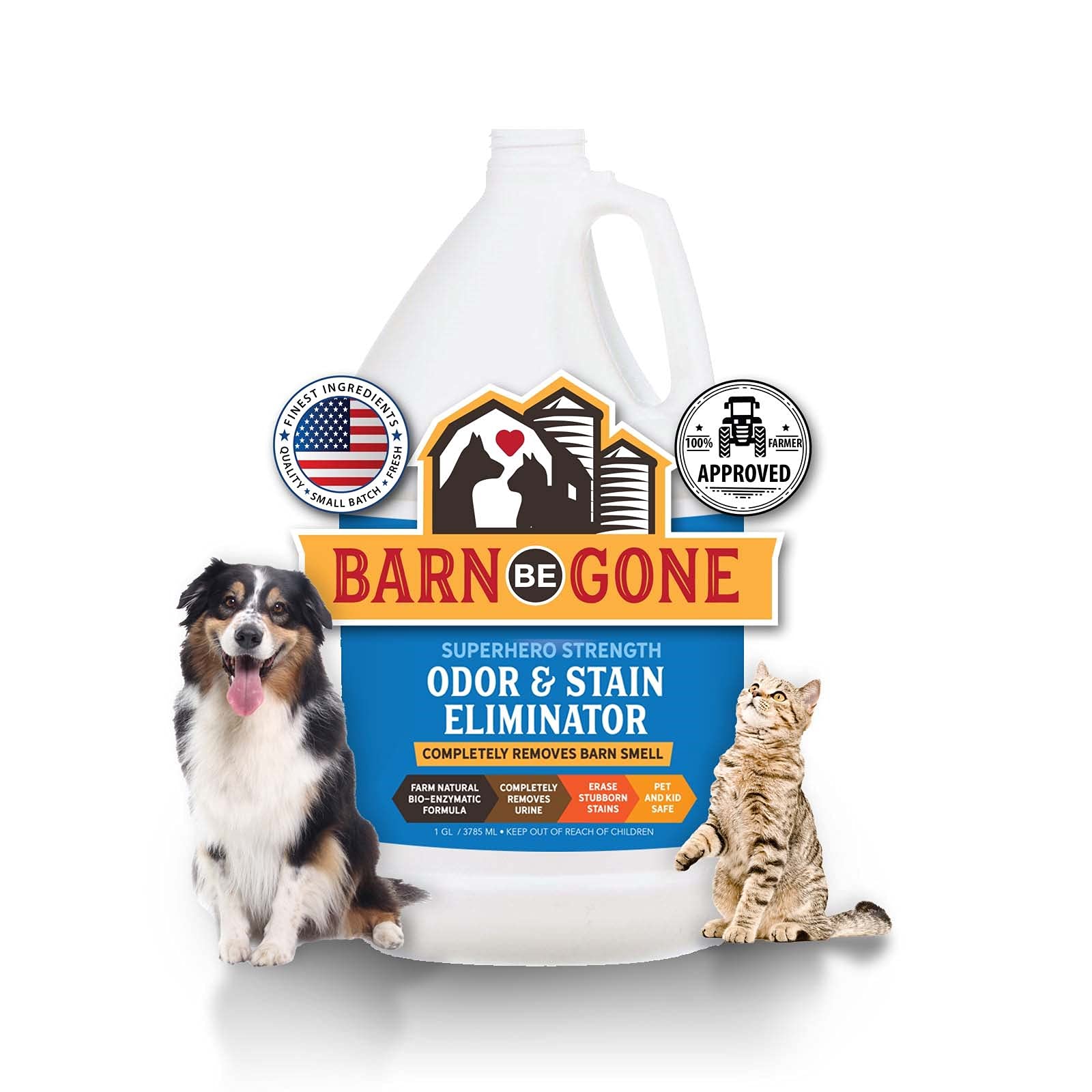 Superhero Strength Stain &amp; Pet Odor Eliminator | Enzyme Carpet Cleaner Spray for Pets | Pet Stain Remover for Dog and Cat Urine Destroyer | Small Pet and Puppy Supplies | Pee Deodorizer