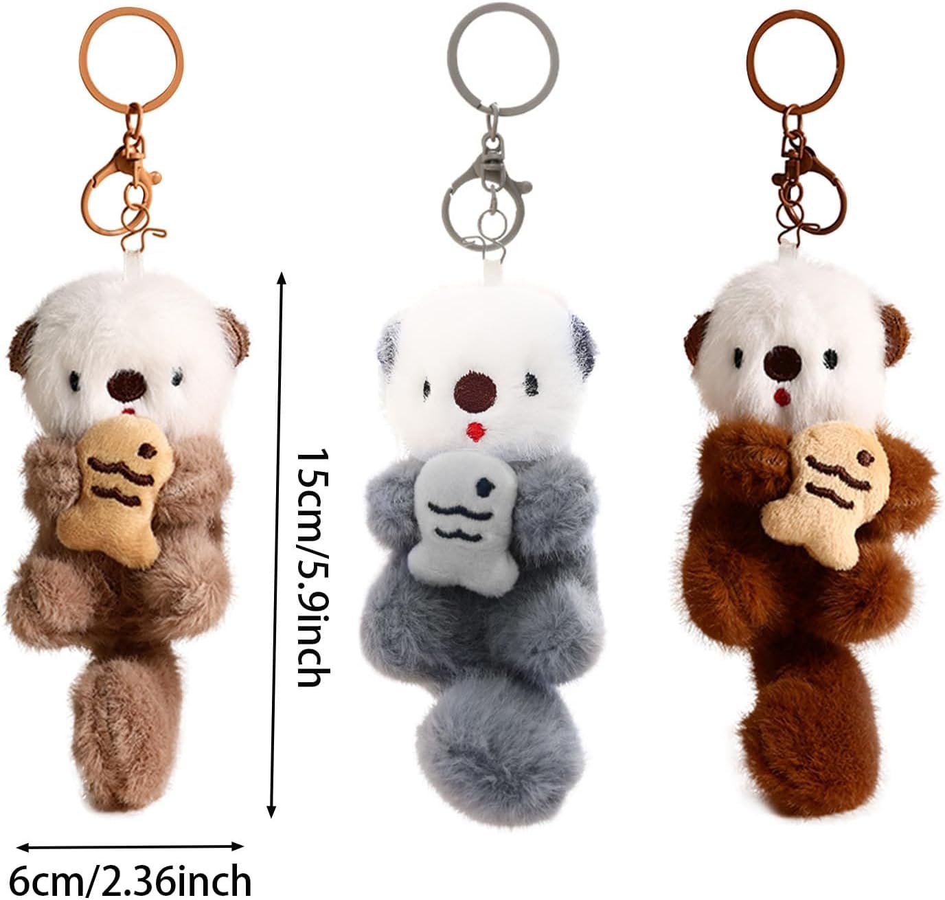 Cute Otter Plush Keychain Otter Charm for Women Teens & Animal Lovers for Handbags Purses Backpacks and Car Keys - Image 6