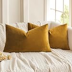 MIULEE Decorative Corduroy Throw Pillow Covers Set of 2 18x18 Cream White | Soft Solid Striped Textured Cushion Cases for Couch Chair Sofa Bed Living Room Boho Square Pillowcases for Home Decor