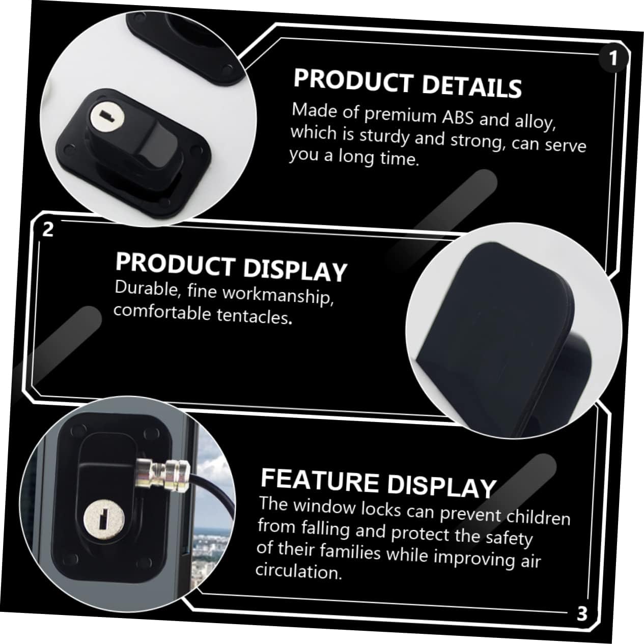 FAVOMOTO 3pcs Boy Girl Protective Lock Multi- Strap for and Refrigerators Prevents Accidents and Improves Air Circulation