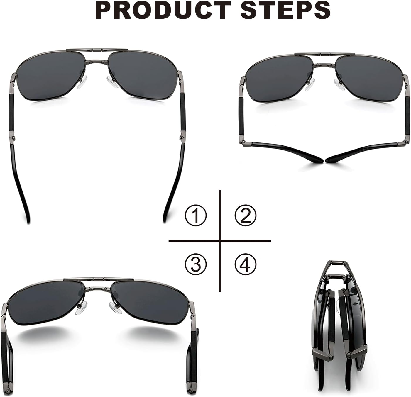 Classic Polarized Folding Compact Pocket Sunglasses With Care - Image 2