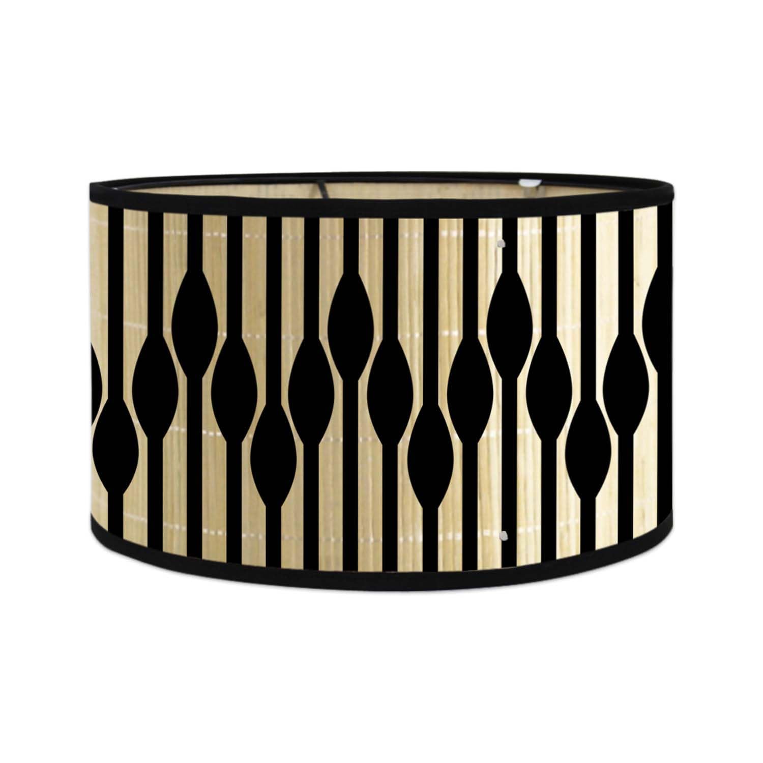Retro Bamboo lampshade, Round Drum Shaped lampshade for Tables or Chandeliers, Suitable for Simple Ceiling Chandeliers (Style 28)