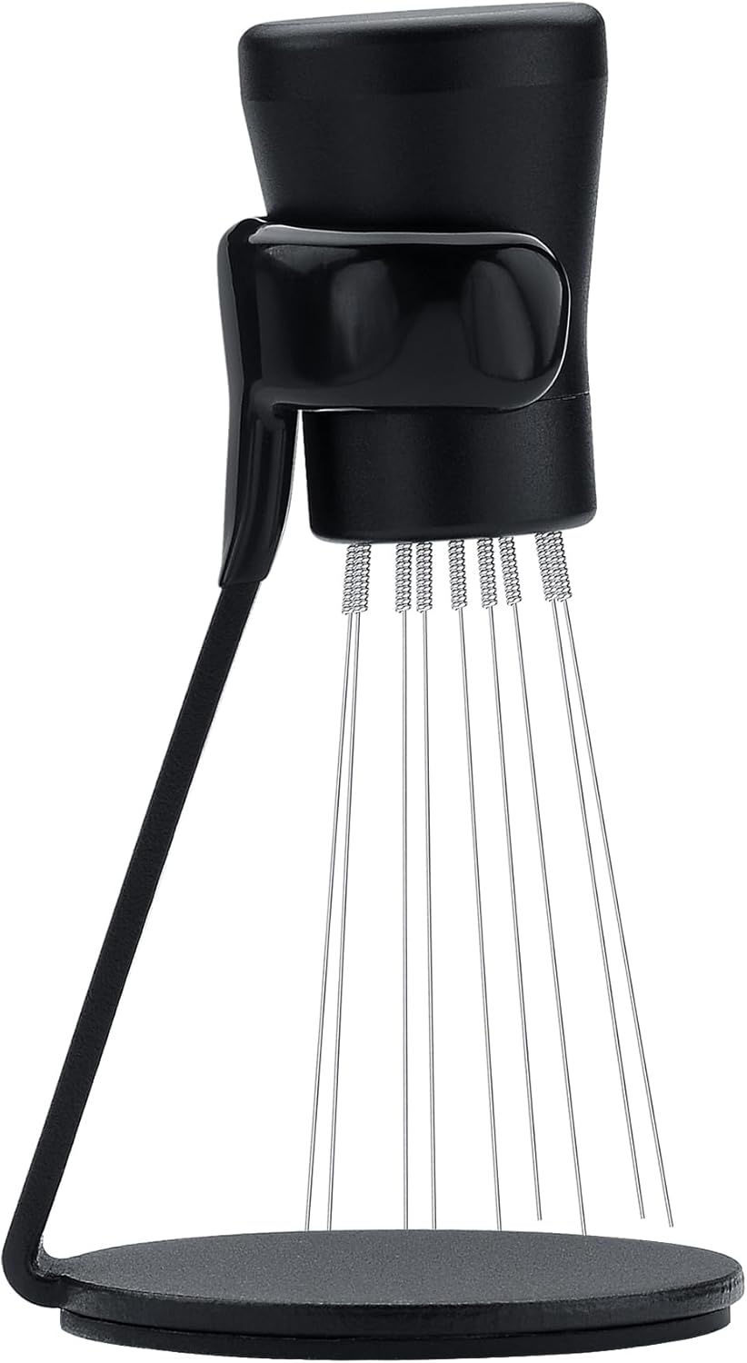 Normcore WDT Distribution Tool V2.1 with Stand – 0.23mm 8 Prong Espresso Distribution Tool – Magnetic Coffee Stirrer with 16 Extra Needles