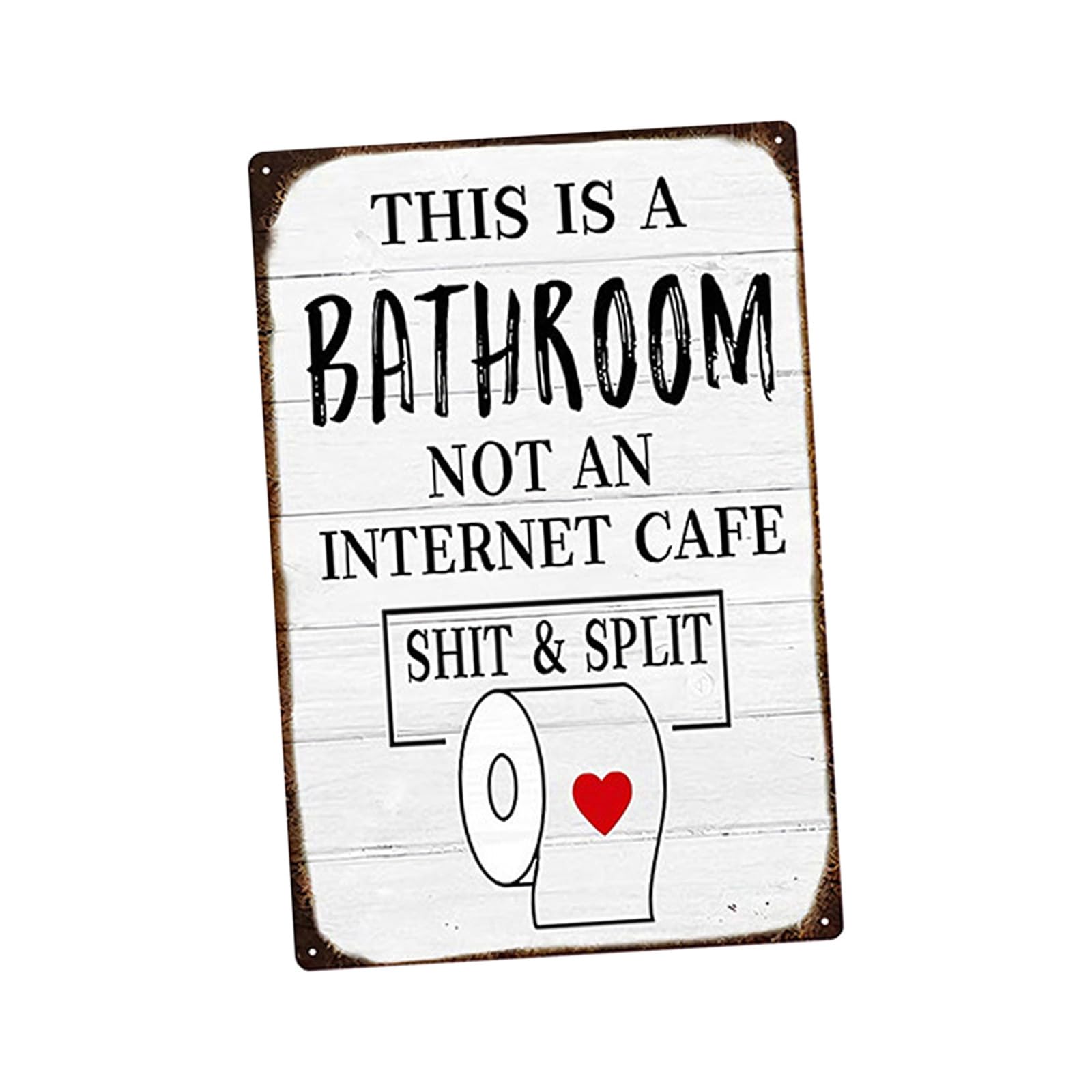 APGLSXY Farmhouse Metal Wall Plaques for Bathroom with Funny Sarcastic Sayings and Distressed Finish Washroom Toilet Tin Sign Wall Hanging Sign