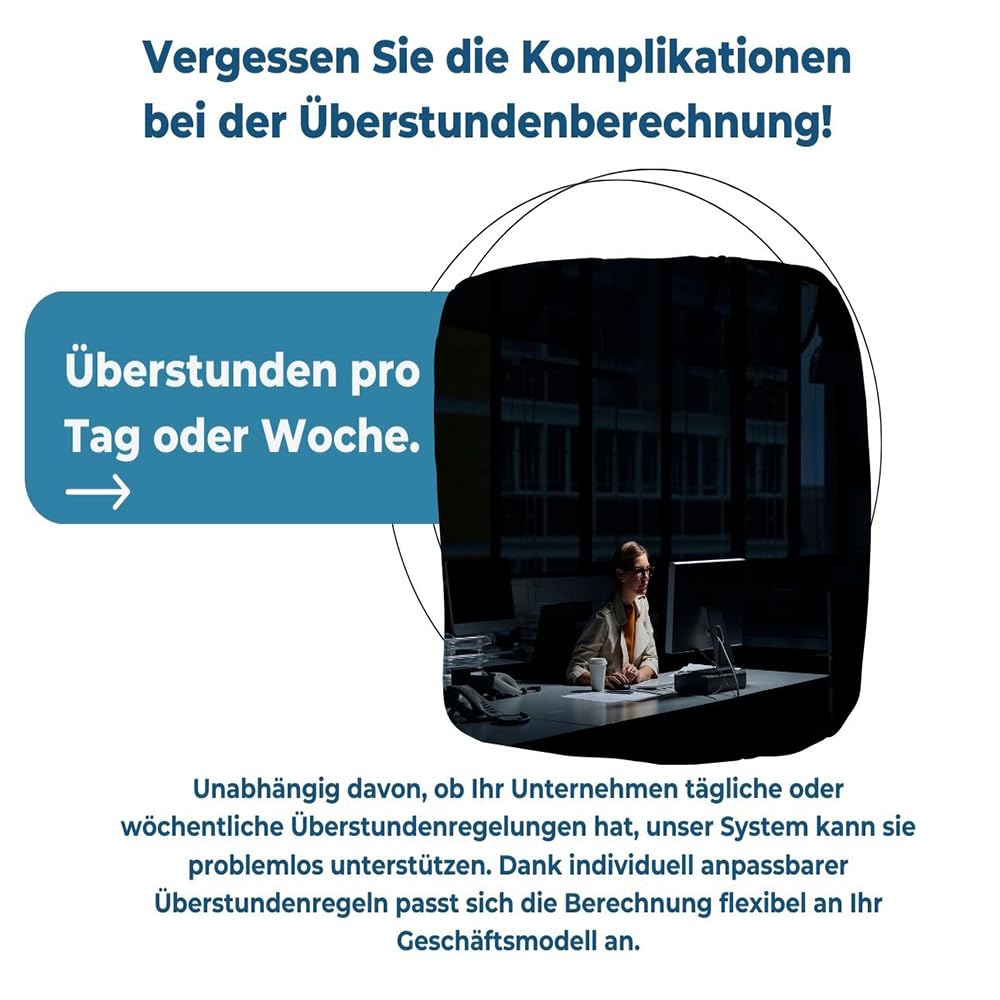 Zeiterfassungssystem, Deutsche Sprache, Keine Monatlichen Gebühren, Automatischer Pausenabzug, Überstundenberechnung, Fingerabdruck & RFID Leser, Stempeluhr, Arbeitszeiterfassung