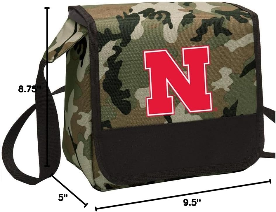 Broad Bay Camo University of Nebraska Lunch Bag Shoulder Nebraska Huskers Lunchbox Cooler