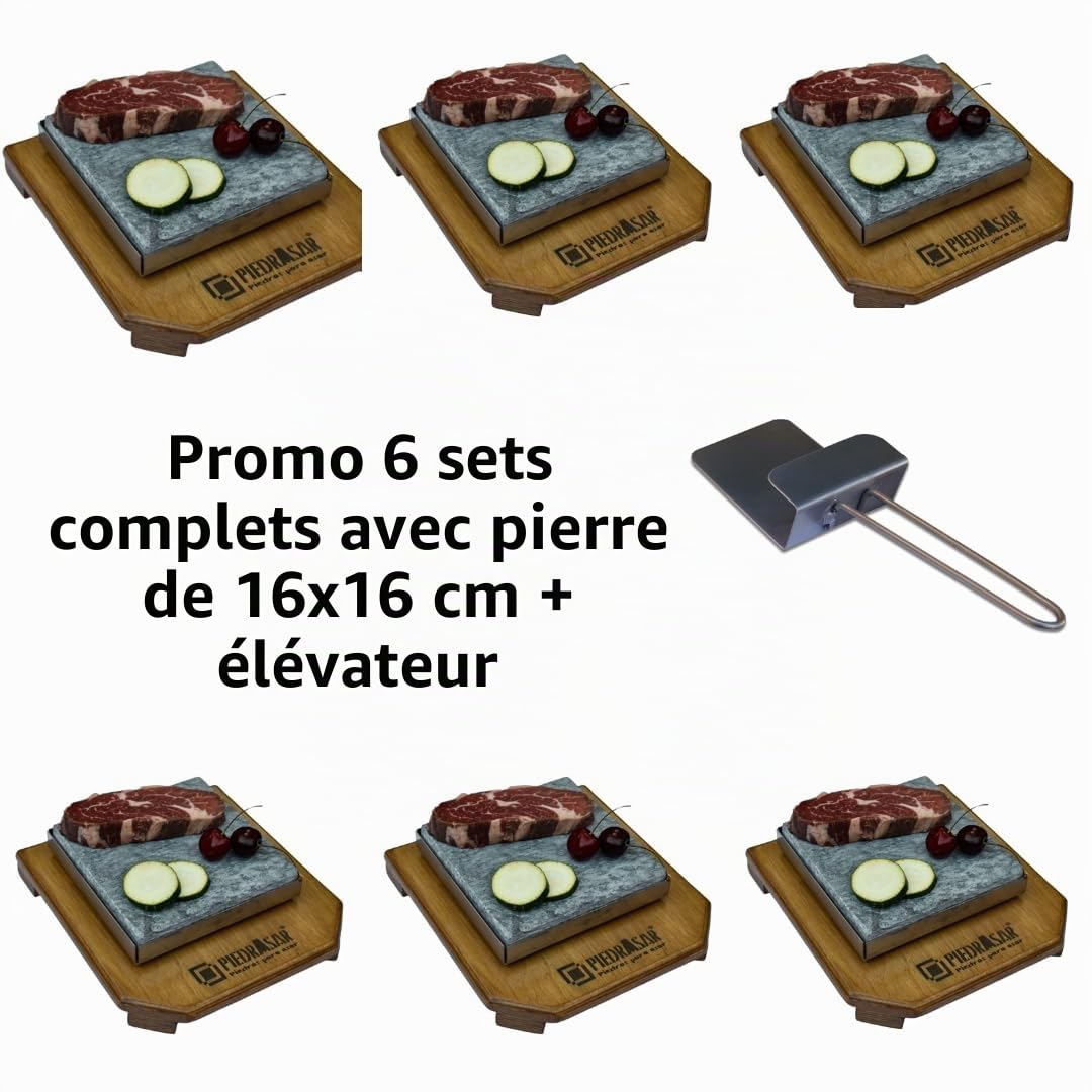 Pierre pour viande Promo 6 ensembles complets personnalisés PC avec pierre 16x16