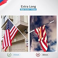 Vista 4 de Mástiles de bandera para casa exterior, poste de bandera de 5 pies con soporte y anillos, kit de asta de bandera de acero inoxidable montado