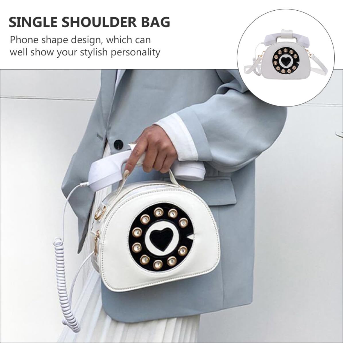 Artibetter Borsa a Forma di Telefono in Pu Rosa, Tracolla Staccabile | Stile Creativo e Retrò, Cuciture Lisce e Presa Confortevole, Borsa Donna per Uso Quotidiano