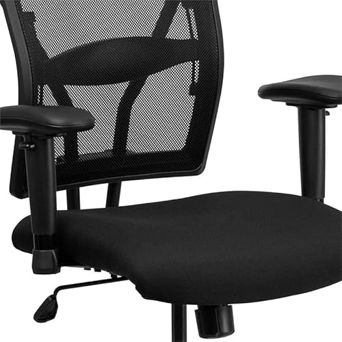 Flash Furniture Hercules Series Big & Tall 400 Lb. Rated Black Mesh Ergonomic Drafting Chair With Adjustable Arms #TOP7