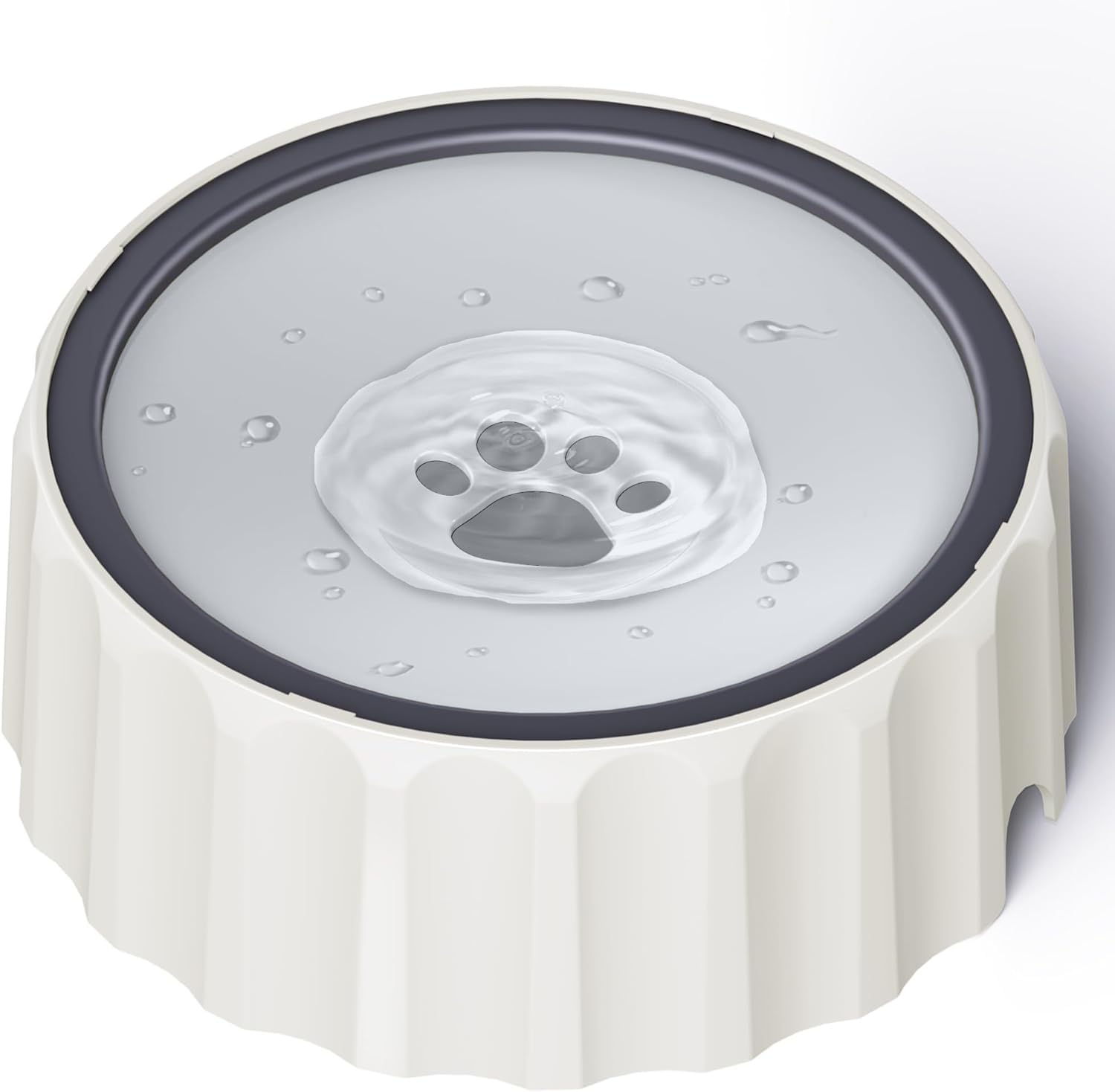 FORWH Dog Small Animals Water Bowl No Spill 70oz/2L Large Capacity Dispenser Non Slip No Splash Small Animals Bowl Pet Slow Feeder No Drip Dog Water Bowl on Vehicle for Dogs and Cats - Grey