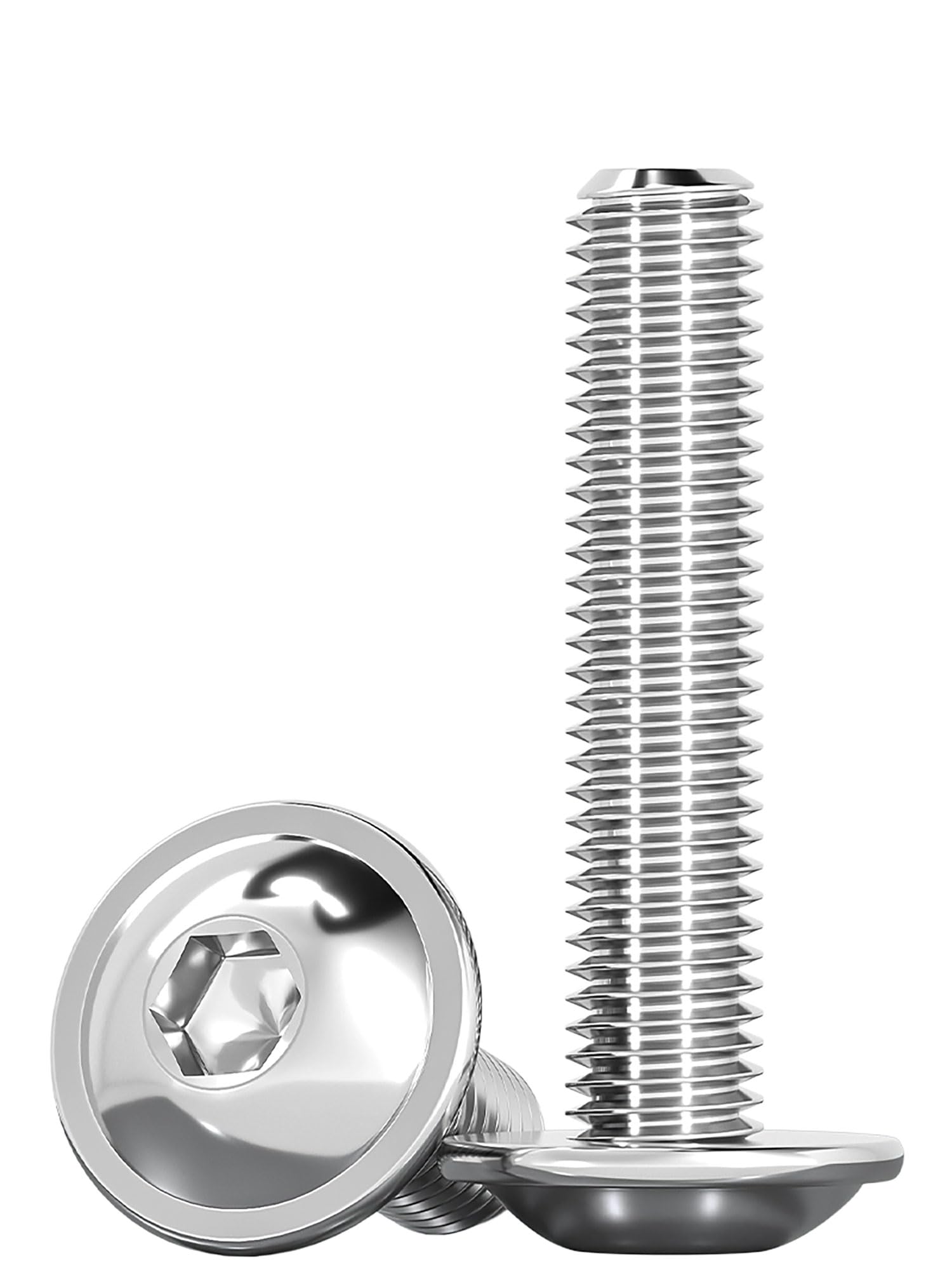 Humyu M5 Hex Head Bolts 35mm, M5 Flanged Button Head Bolts, 304 Stainless Steel Furniture Fully Threaded Fasteners, Allen Socket Drive, for Metal & Woodworking (Pack of 20)