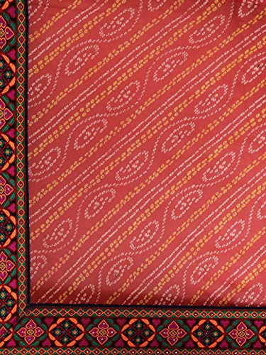Image of SERONA FABRICS Women's Georgette Embroidered Work Bandhani Printed Saree With Blouse Piece