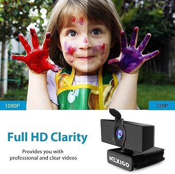 NexiGo 1080P Business Webcam Kits, N60 HD Web Camera with Microphone and Privacy Cover, Software Control, Lightweight Mini Tripod, Extendable Stand, for Zoom/Skype/Teams