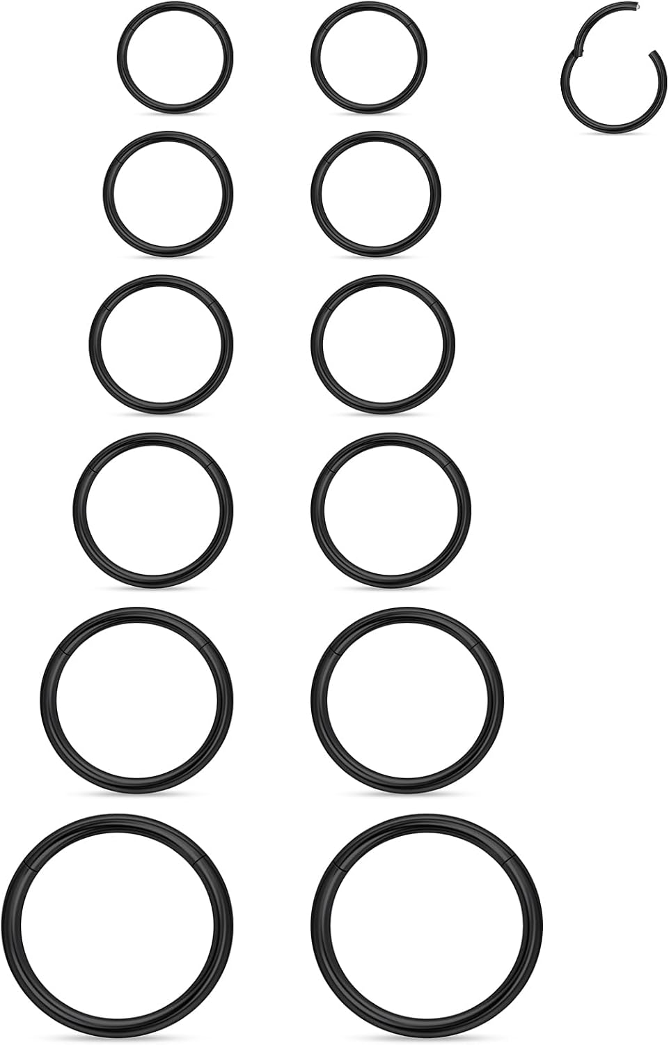18G 16G Nose Rings Hoops 316l Surgical Steel Clicker Septum Jewelry Lip Ring Tragus Helix Daith Rook Conch Snug Cartilage Lobe Earrings Hoop Piercing Jewelry For Women Men Silver Black Gold