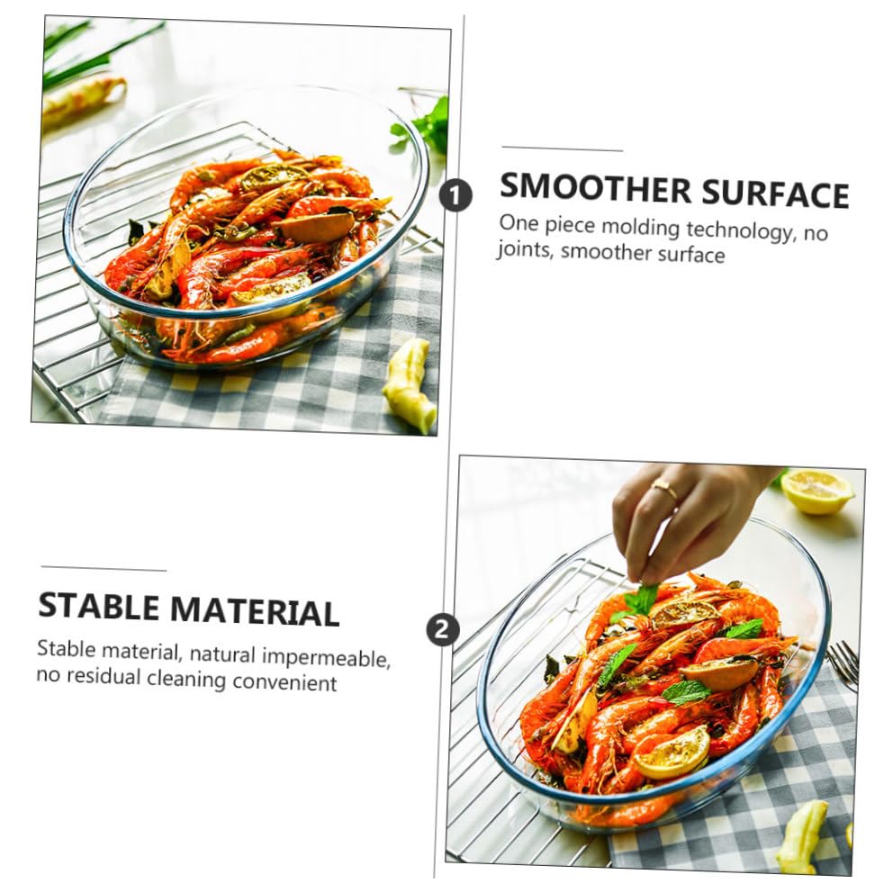 Plat de cuisson en verre ovale pour four et micro-ondes UKCOCO - 8