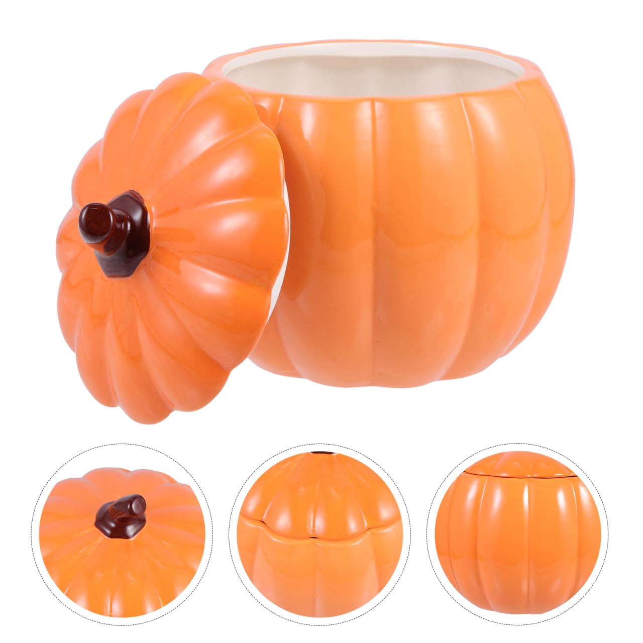 Vaso zuppa a forma di zucca, ciotola di zucca in ceramica, tazza di zucca in ceramica, vaso zuppa a tema Halloween con coperchio, ciotola forno per forno forno con coperchio 1800 ml