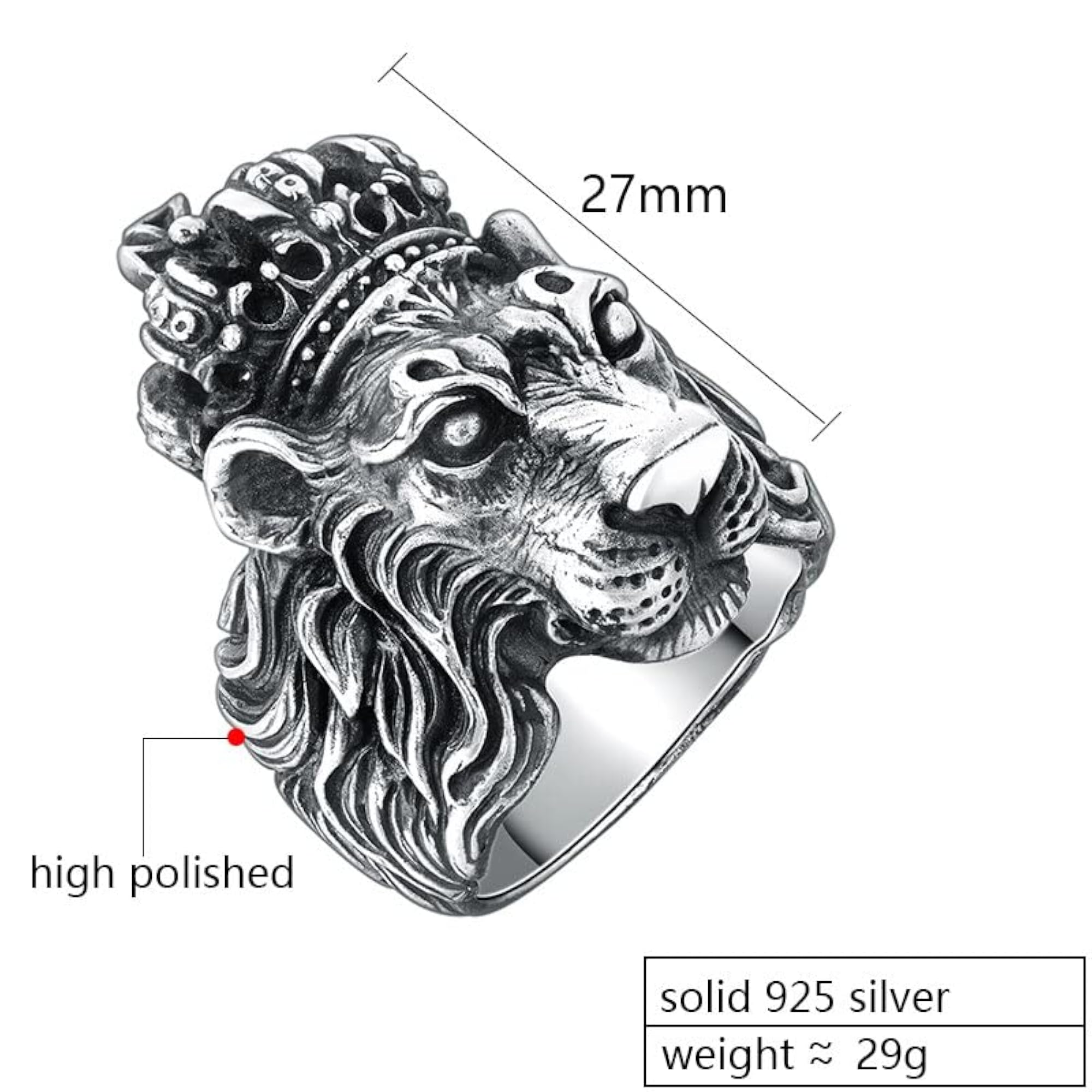 Charming King Lion Silver Plated Stylish Ring for Men