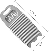 Vista 2 de Tabla de lavar, tabla de lavar para lavar ropa a mano, tabla de lavar de plástico para el hogar con soporte portátil (A-Gris)