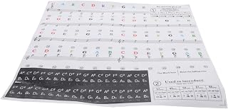 LIGHTAOTAO 1 Sheet Keyboard Piano Keyboard Stickers Staff Piano Accessories Electronic Keyboard Decal Notes Paper Keyboard Colorful Electronic Organ Letter Stickers Keyboard Film