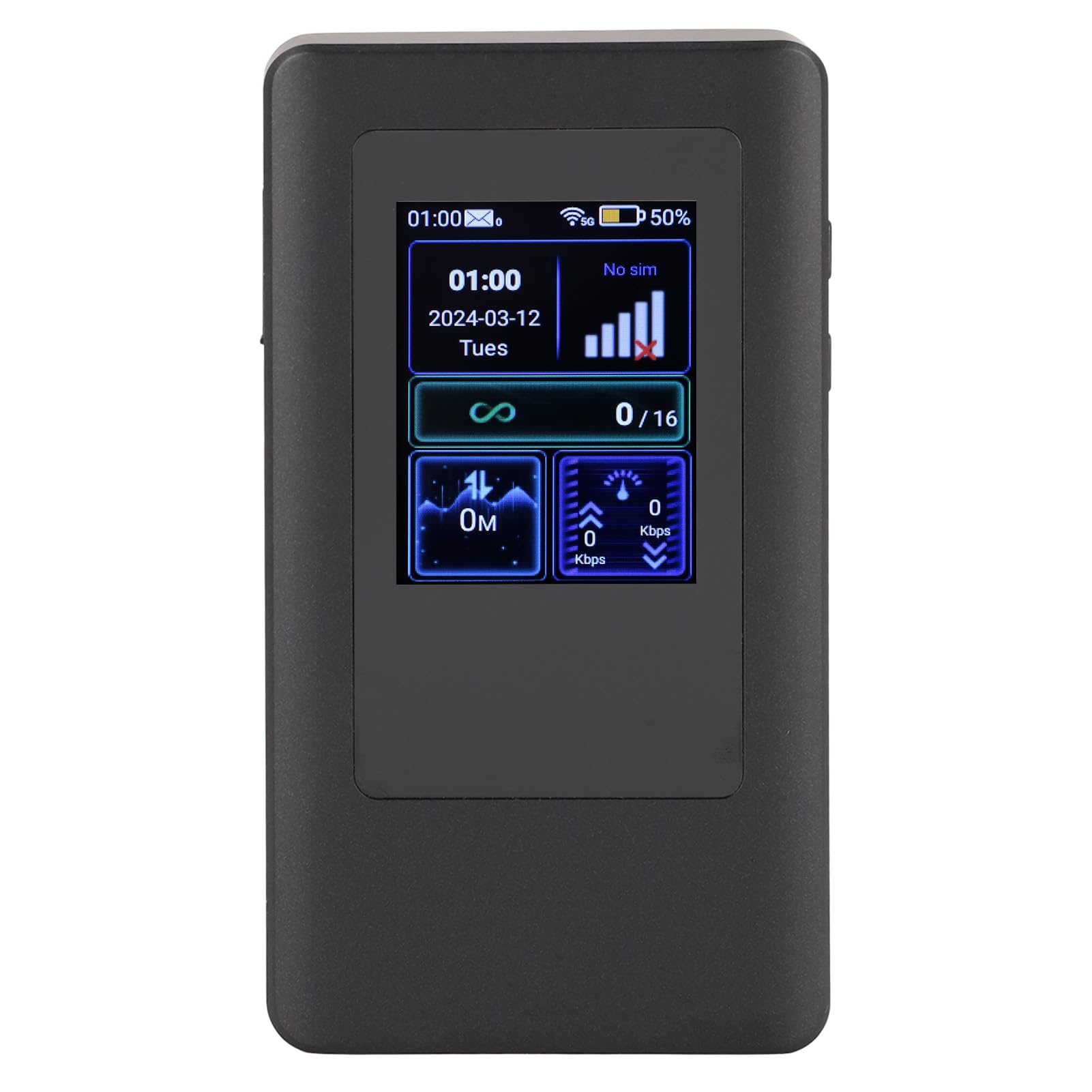 Zunate 5G Mobile Hotspot display showing network status and connected users