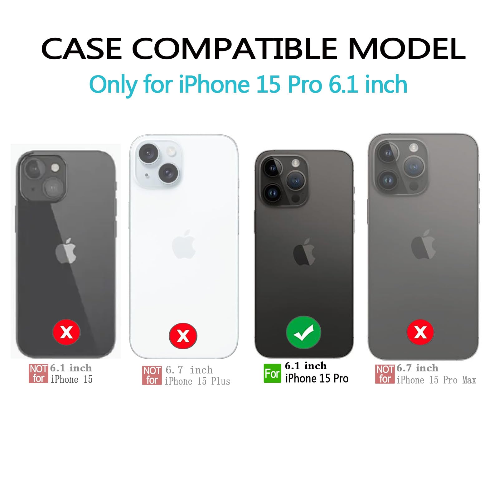 TUWZID for iPhone 15 Pro Card Case,iPhone 15 Pro Wallet Case Leather Kickstand Shockproof Flip Case Cover for iPhone 15 Pro Case Wallet 6.1 Inch (Butterfly-Blue)