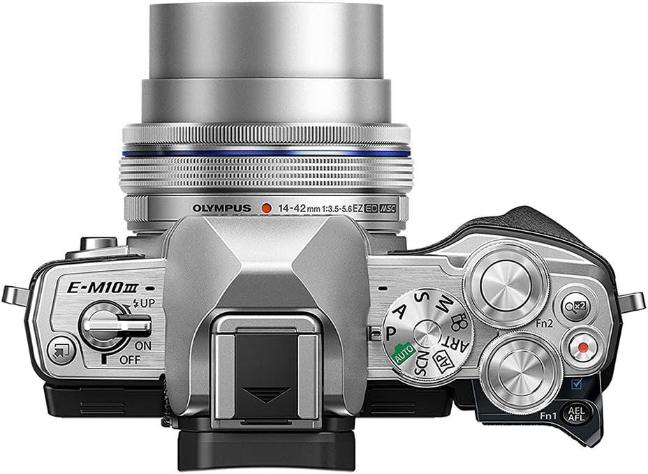 OLYMPUS OM-D E-M10 Mark III Camera Kit with 14-42mm EZ Lens (Silver), Camera Bag & Memory Card, Wi-Fi Enabled, 4K Video, US Only