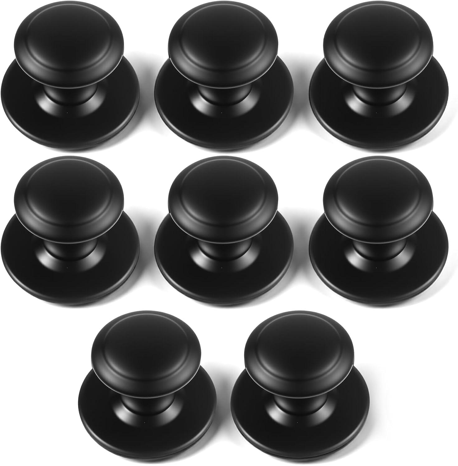 8 Pack Black Self Adhesive Cabinet Knobs, Stainless Steel Peel and Stick Cabinet Handles, No Drilling Adhesive Cabinet Handles for Window, Wardrobe, Drawer, Dresser, Cupboard, Closet