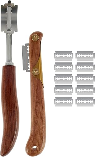 Miniatura 7 de CRNXOMP Cuchillo de puntuación de masa cojo de pan, herramienta de puntuación de masa coja de pan con 10 cuchillas, herramienta de corte de masa