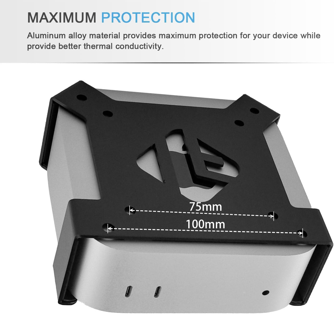 IFCASE Mac mini M4 Pro Mount, Behind Monitor, Under Desk, Wall Mount Stand for Mac mini M4/M4 Pro 2024 Compatible VESA Holder with Anti-Scratch Pad (Black, 2 Pack)
