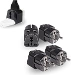 Adaptateur de voyage OREI UK, Hong Kong, adaptateur 2 en 1, pour Botswana, Angleterre, ÉAU, Dubaï - Connexion sécurisée mise à la terre - Prise universelle - Paquet de 4