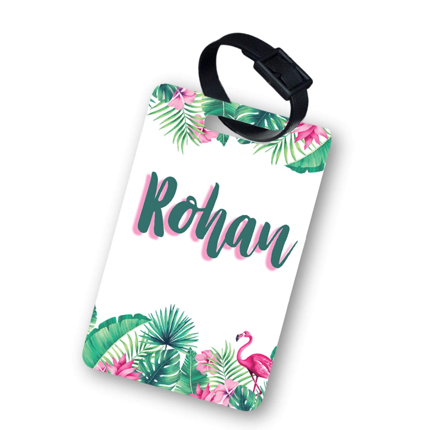 Luggage Tag | Bag Tag | School Bag Name Tag | Travel in Style- Personalize with Name, Picture, Theme - MDF Custom Single Side Print, Mom's Charm - Kids, Adults (Flamingo)