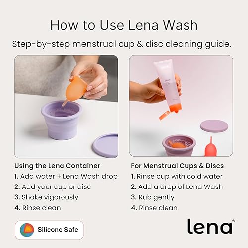 Miniatura 6 de Lena Jabón de copa menstrual  Limpiador a base de plantas suave y equilibrado con pH para tazas y discos reutilizables  Aroma natural, aprobado por