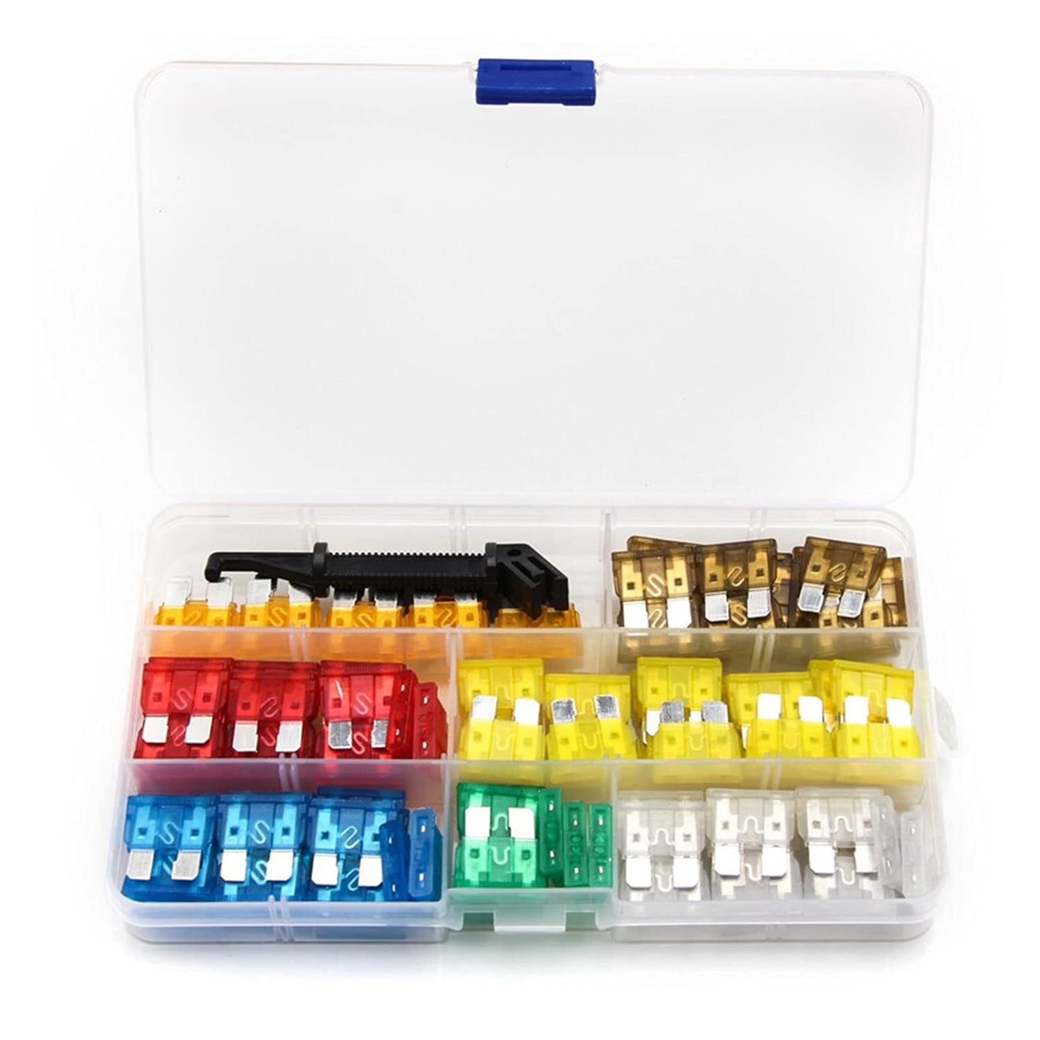121pcs Auto Fuse Blade 5A/7.5A/10A/15A/ 20A/25A/30A Small Size Low Profile Type Car Fuses 7Sizes Kit with Box