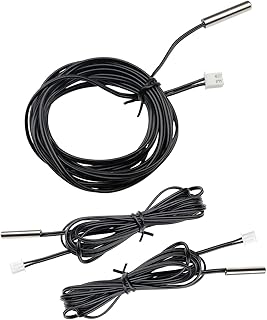 diymore 10K Temperature Sensor Probe 10K 2Meter Temperature Probe,3PCS Stainless Steel 3950 NTC Waterproof Temp Sensor Probe, Digital Temperature Transmitter Extension Cable
