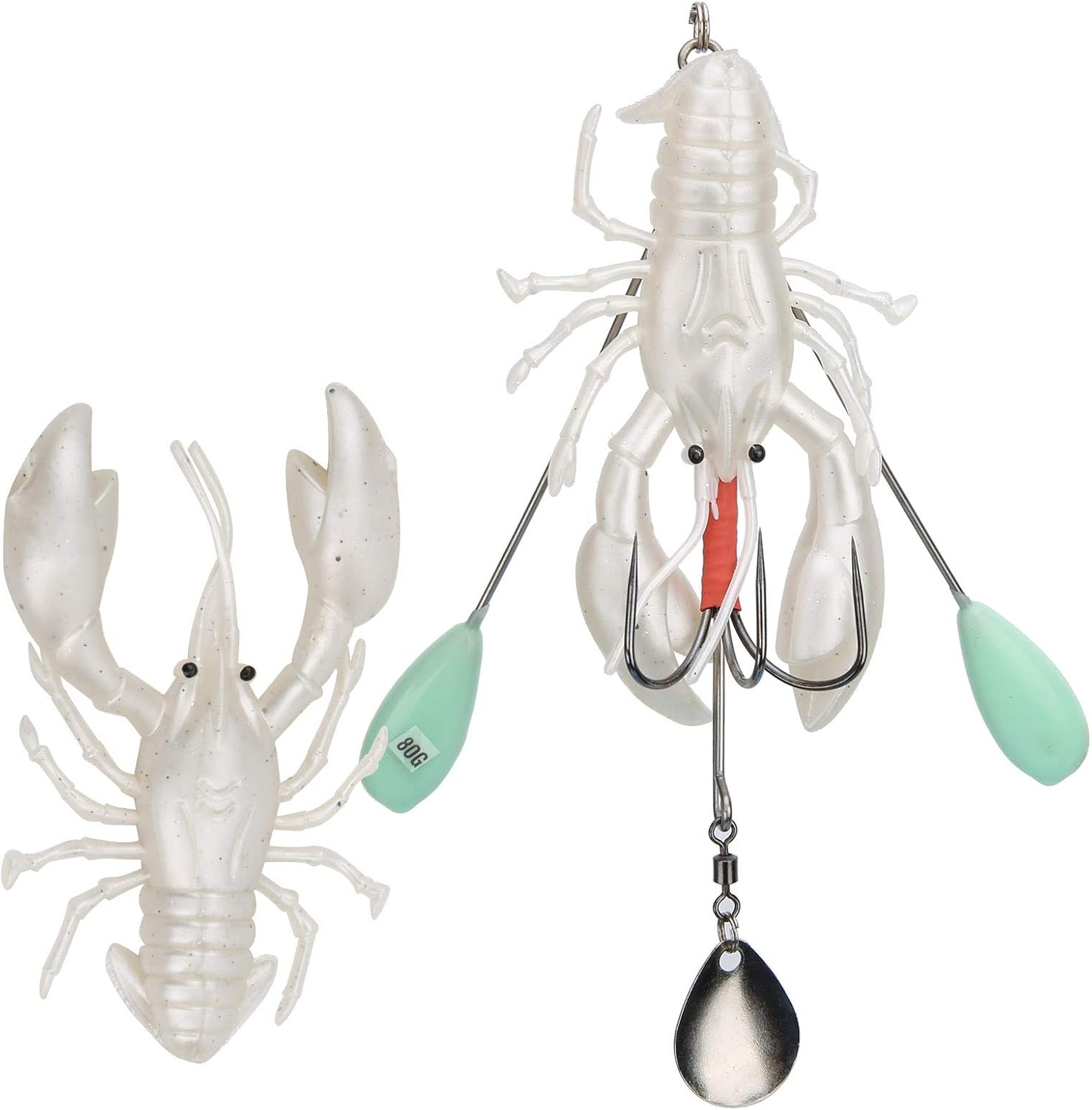 Rehomy PVC Fishing Lifelike Lures Artificial Crayfish Shape Bait Deep Fishing