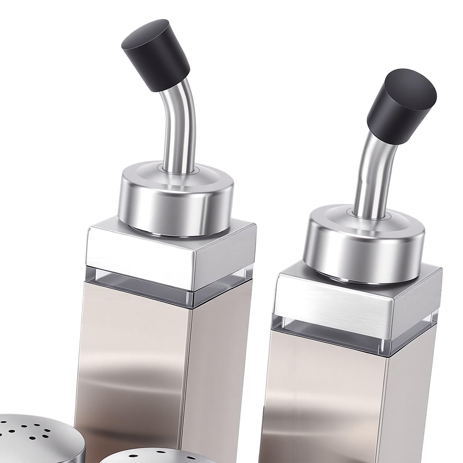Karlak Set di Barattoli per Condimenti in Acciaio Inossidabile, Dispenser per Condimenti Dal Design Elegante, Contenitori Alimenti da 6 Pezzi