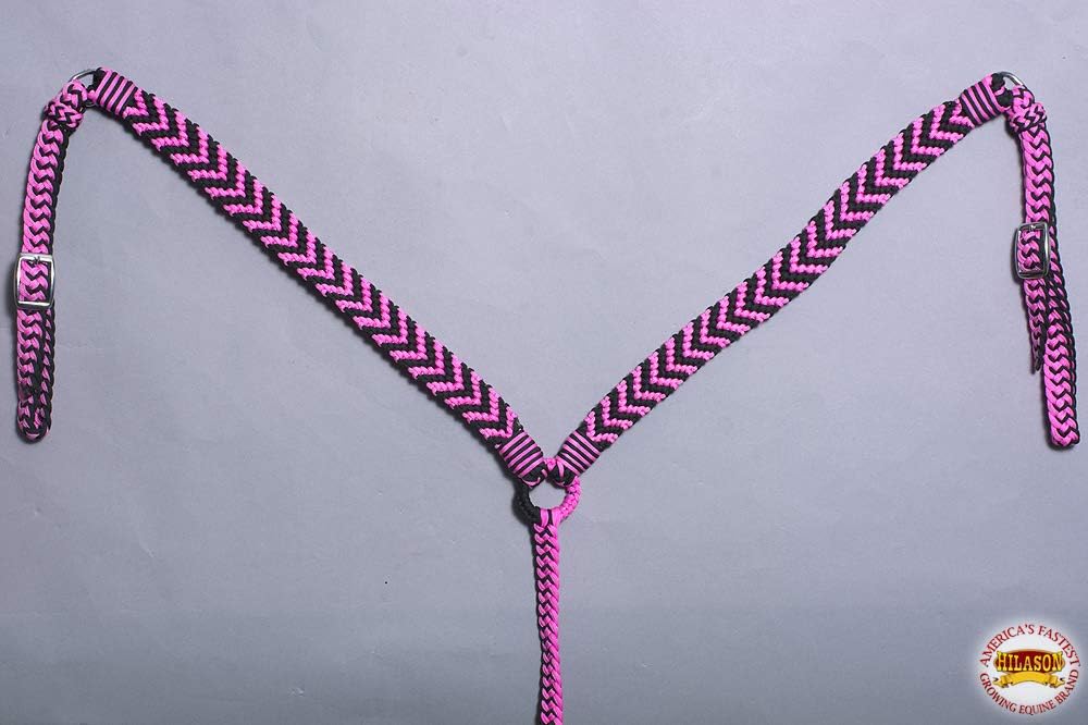 HILASON Horse Breast Collar Flat Braided Paracord 1" X 8Ft | Horse Racing | Barrel Rein Horse | Horse Racing Gifts