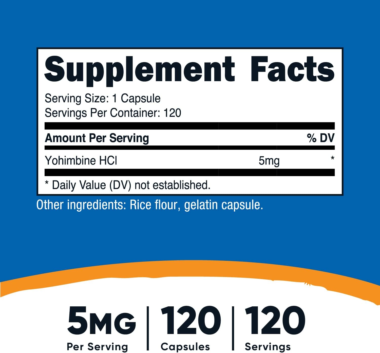 Nutricost Yohimbine HCl 5mg, 240 Capsules (2 Bottles) - Extra Strength - Gluten Free & Non-GMO : Health & Household