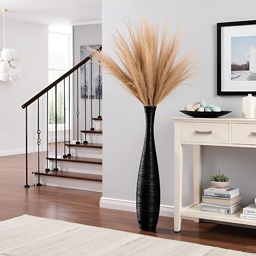 Miniatura 4 de Jarrón alto para piso, jarrones grandes para decoración rústica del hogar, casa de campo moderna, resistente, lujoso, texturizado, recipiente para