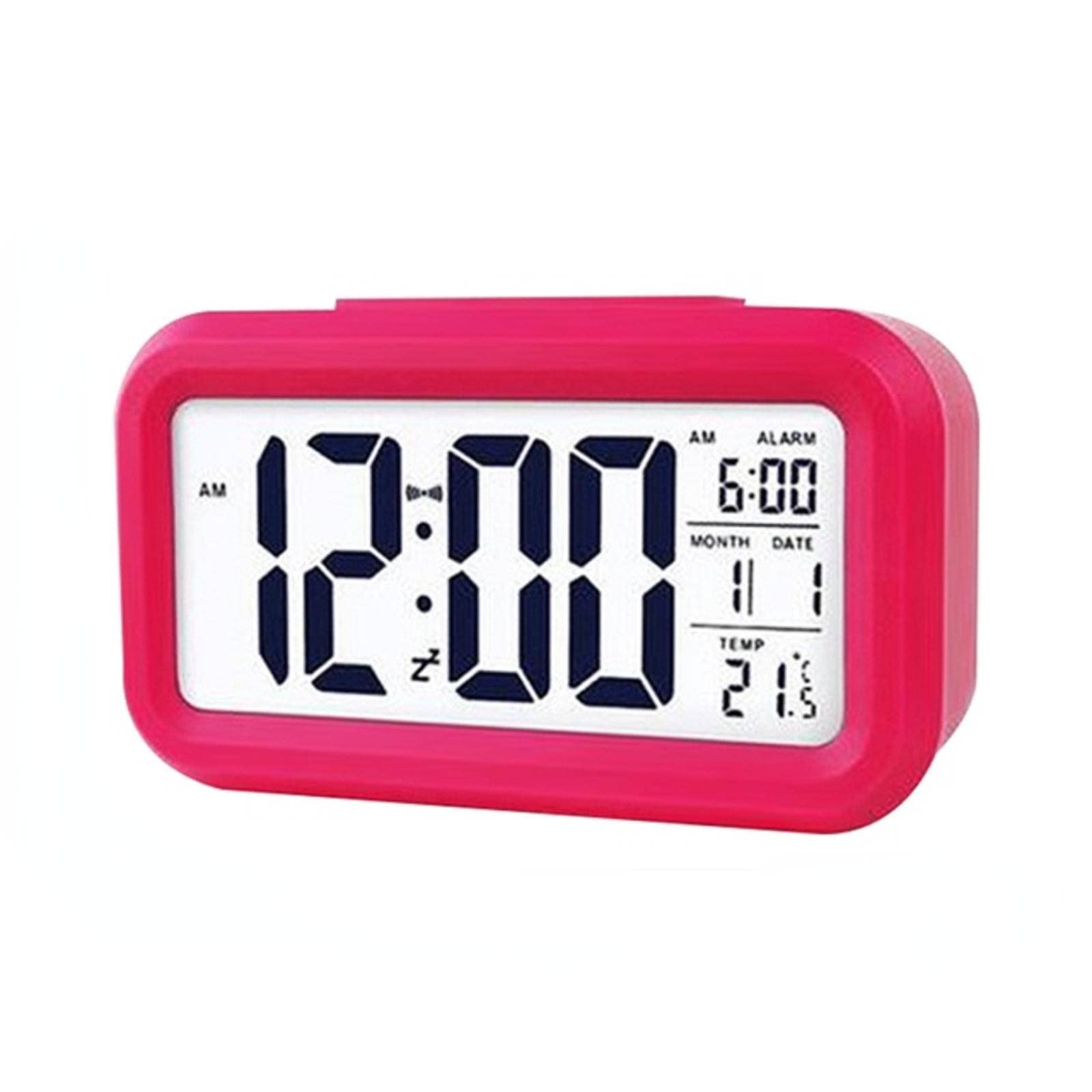 NA LED Display Digital Alarm Clock Desk Clock USB Port Snooze Electronic Clock Temperature Tester-2 Brightness White Light