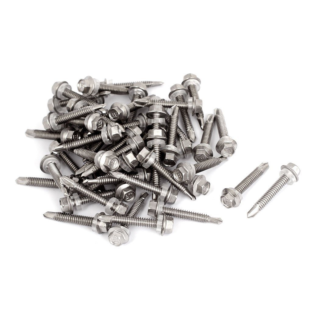 10 X 1/2 "Viti Autofilettanti A Testa Rondella Esagonale, Viti - Foto 5