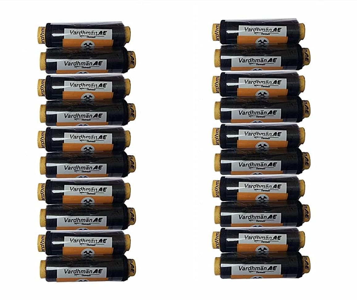 Husky Vardhman Sewing Thread Box 20 Tubes(180m Each) (Black) Amazon
