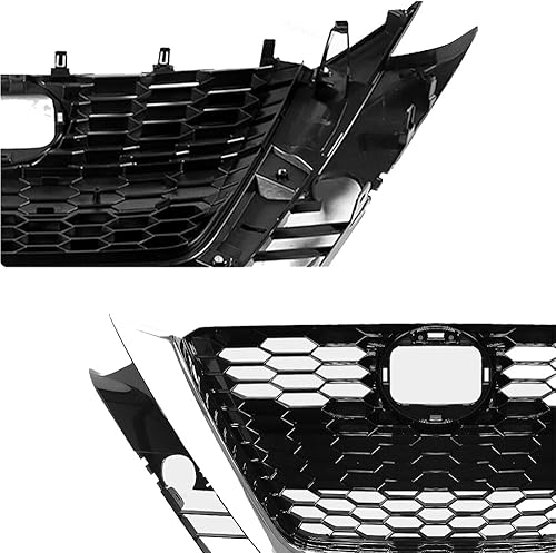 Miniatura 8 de Tyrigion Parachoques delantero negro con rejilla cromada panal para Nissan Altima NI1200292 2019 2021