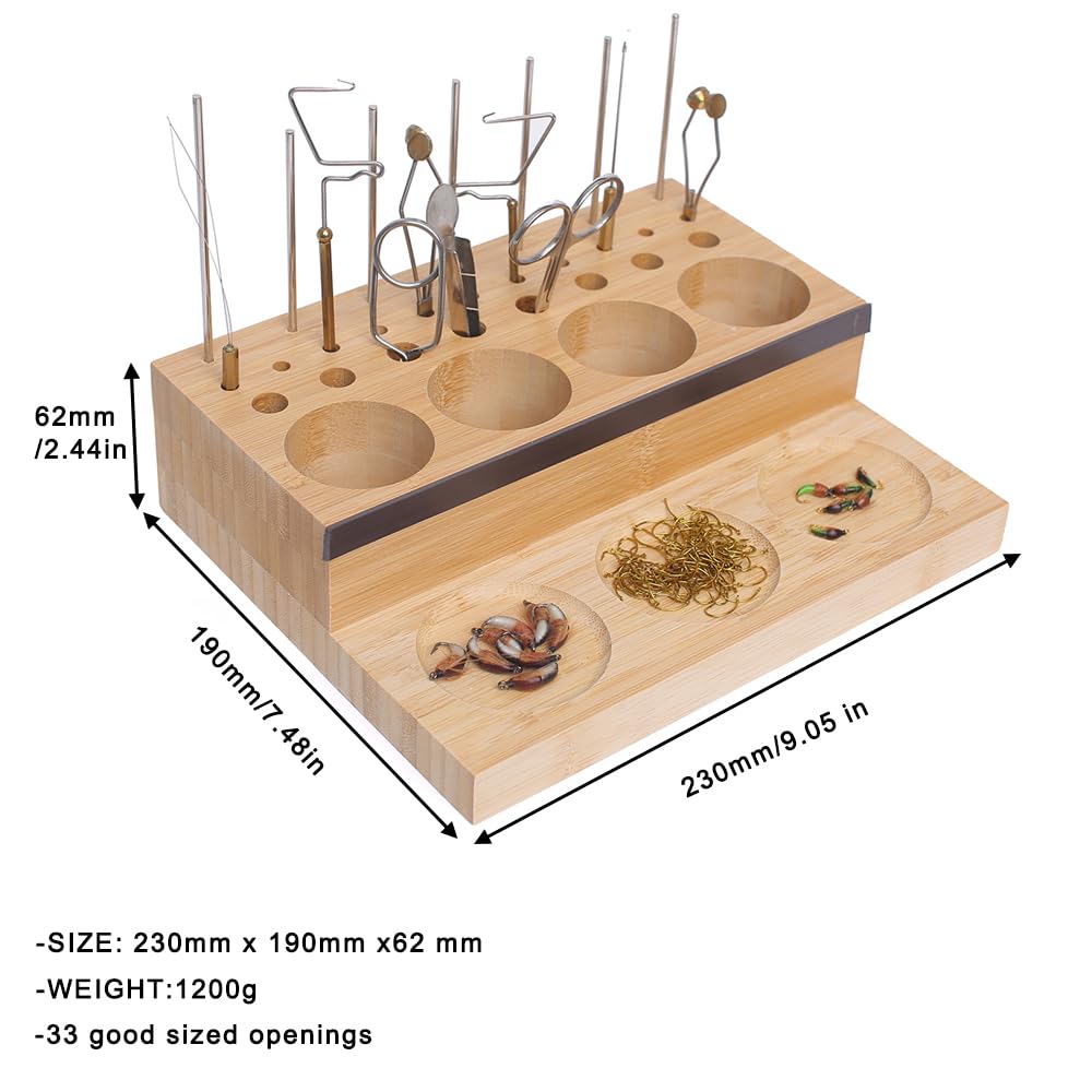 Raprance Kit de pêche à la mouche en bois - Organiseur de bureau