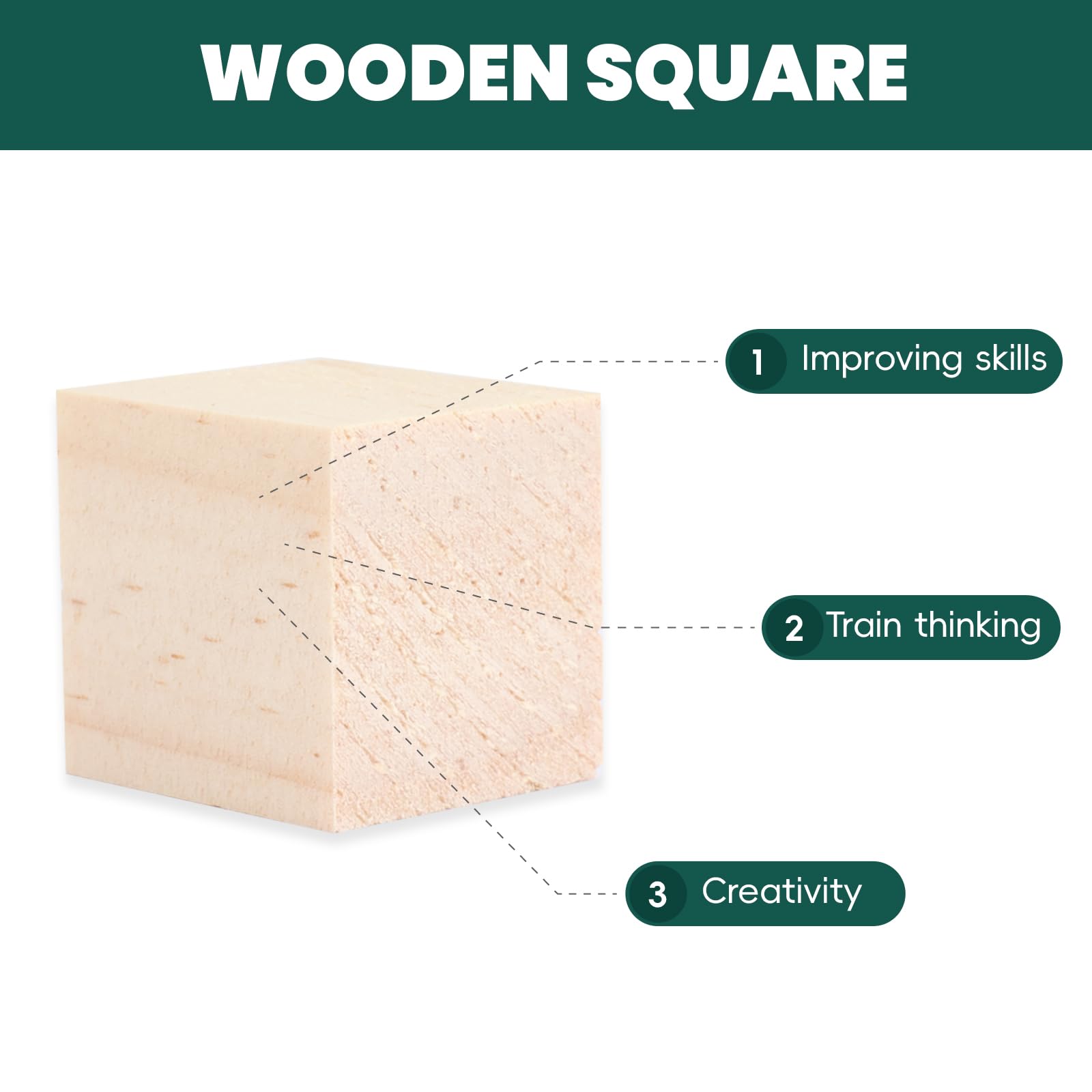 90 Pcs Small Wooden Cubes, 2 x 2 x 2cm /0.78 x 0.78 x 0.78 inch Wooden Blocks, Blank Wood Blocks - Image 3